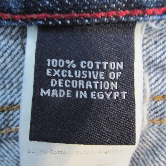 CHAPS MEN'S SIZE 32 X 33 JEANS DARK BLUE SLUB DENIM STRAIGHT FIT VINTAGE - Picture 12 of 15